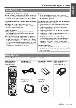 Preview for 11 page of Panasonic PT-LB51A Operating Instructions Manual