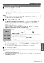 Preview for 43 page of Panasonic PT-LB51A Operating Instructions Manual