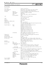 Preview for 2 page of Panasonic PT-LB51NT Specifications