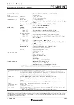 Preview for 3 page of Panasonic PT-LB51NT Specifications