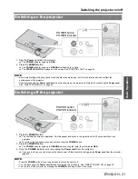 Предварительный просмотр 21 страницы Panasonic PT-LB51SU Operating Instructions Manual