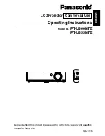 Panasonic PT-LB55NTE Operating Instructions Manual preview