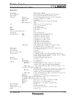 Предварительный просмотр 2 страницы Panasonic PT-LB60NT Spec File