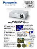 Предварительный просмотр 1 страницы Panasonic PT-LB60NTE Specification Sheet