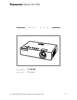 Preview for 1 page of Panasonic PT-LB75V Datasheet