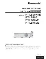 Panasonic PT-LB75VE Operating Instructions Manual preview