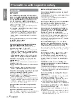 Preview for 8 page of Panasonic PT-LB75VE Operating Instructions Manual