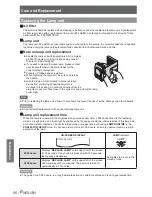 Preview for 50 page of Panasonic PT-LB75VE Operating Instructions Manual