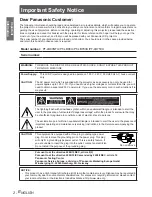 Предварительный просмотр 2 страницы Panasonic PT-LB75VEA Operating Instructions Manual