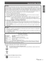 Предварительный просмотр 3 страницы Panasonic PT-LB75VEA Operating Instructions Manual