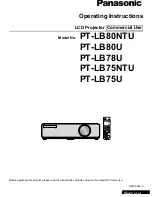 Panasonic PT-LB78U - LCD Proj XGA 4:3 3000 Lumens Wrls 6.5LBS Operating Instructions Manual preview