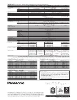 Preview for 6 page of Panasonic PT-LB80 Series Specifications