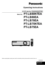 Preview for 1 page of Panasonic PT-LB80NTEA Operating Instructions Manual