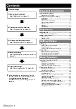 Preview for 6 page of Panasonic PT-LB80NTEA Operating Instructions Manual