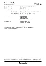 Preview for 3 page of Panasonic PT-LB90 Series Specifications