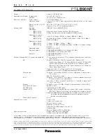 Preview for 3 page of Panasonic PT-LB90NT Specifications