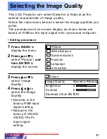 Предварительный просмотр 47 страницы Panasonic PT-LC50E Operating Instructions Manual