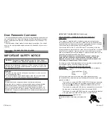 Preview for 2 page of Panasonic PT-LC56E Operating Instructions Manual