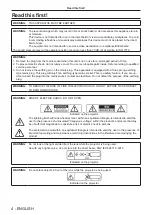 Предварительный просмотр 4 страницы Panasonic PT-LRW35 Operating Instructions Manual