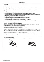 Предварительный просмотр 12 страницы Panasonic PT-LRW35 Operating Instructions Manual