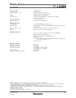 Preview for 3 page of Panasonic PT-LW25H Spec File