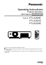 Preview for 1 page of Panasonic PT-LW25HE Operating Instructions Manual