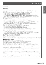 Preview for 3 page of Panasonic PT-LW25HE Operating Instructions Manual