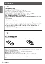 Preview for 6 page of Panasonic PT-LW25HE Operating Instructions Manual