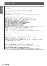 Preview for 6 page of Panasonic PT-LW25HEA Operating Instructions Manual