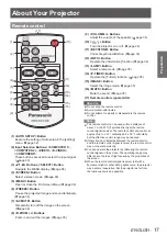 Preview for 17 page of Panasonic PT-LW25HEA Operating Instructions Manual