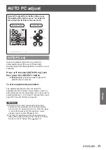 Preview for 41 page of Panasonic PT-LW25HEA Operating Instructions Manual