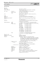 Preview for 2 page of Panasonic PT-LW271 Specifications