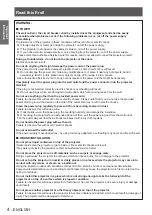 Предварительный просмотр 4 страницы Panasonic PT-LW271U Operating Instructions Manual