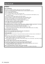 Предварительный просмотр 6 страницы Panasonic PT-LW271U Operating Instructions Manual