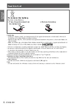 Предварительный просмотр 8 страницы Panasonic PT-LW271U Operating Instructions Manual