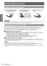 Предварительный просмотр 20 страницы Panasonic PT-LW271U Operating Instructions Manual