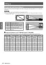 Предварительный просмотр 22 страницы Panasonic PT-LW271U Operating Instructions Manual