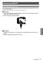 Предварительный просмотр 27 страницы Panasonic PT-LW271U Operating Instructions Manual