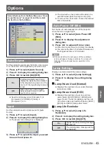 Предварительный просмотр 43 страницы Panasonic PT-LW271U Operating Instructions Manual