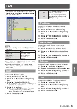 Предварительный просмотр 45 страницы Panasonic PT-LW271U Operating Instructions Manual