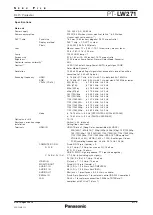 Preview for 2 page of Panasonic PT-LW271U Specifications