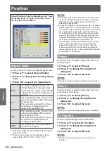 Preview for 38 page of Panasonic PT-LW321EA Operating Instructions (Functional Manual)