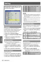 Preview for 40 page of Panasonic PT-LW321EA Operating Instructions (Functional Manual)