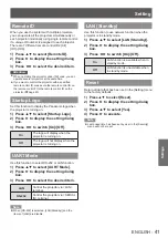 Preview for 41 page of Panasonic PT-LW321EA Operating Instructions (Functional Manual)