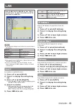 Preview for 45 page of Panasonic PT-LW321EA Operating Instructions (Functional Manual)