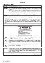 Preview for 4 page of Panasonic PT-LW373 Operating Instructions (Functional Manual)