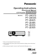 Preview for 1 page of Panasonic PT-LW375 Operating Instructions Manual