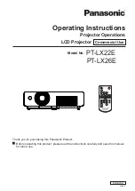Panasonic PT-LX22E Operating Instructions Manual preview