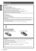 Preview for 6 page of Panasonic PT-LX22E Operating Instructions Manual