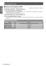 Предварительный просмотр 14 страницы Panasonic PT-LX22E Operating Instructions Manual
